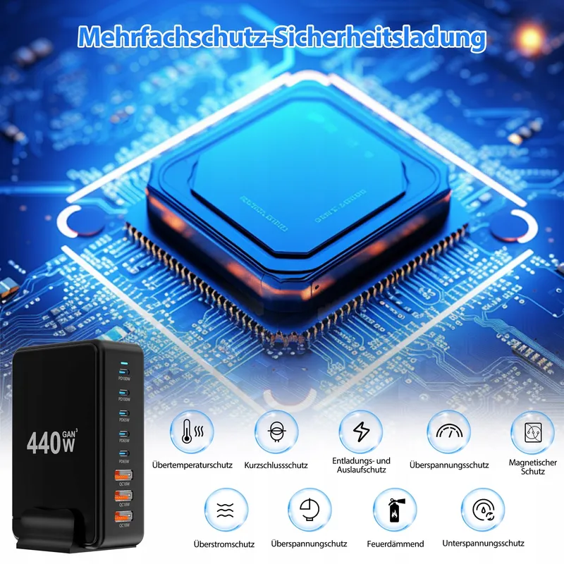 BOTEWO USB C Oplader 440W Snellader PD QC3.0 Apparaten — foto 5