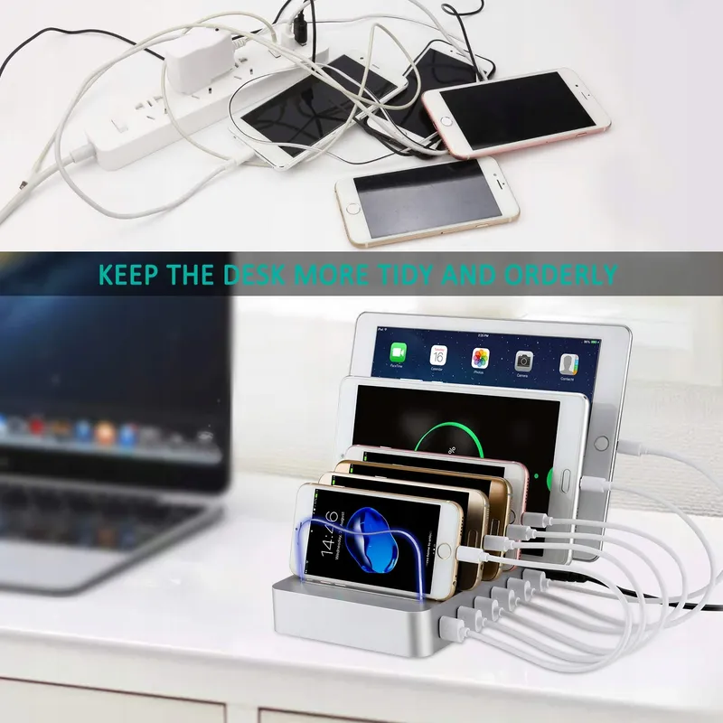 PRITEK USB Oplaadstation 6 Poorten voor Telefoons Tablets en MP4 — foto 4