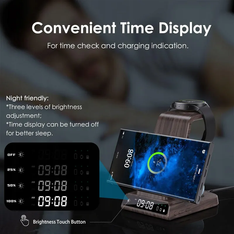 ZENGOOSE 3-in-1 Draadloze Oplader Galaxy S25 Ultra Watch — foto 3