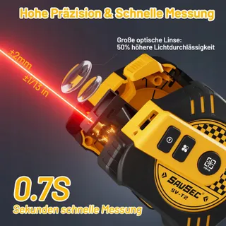 SAVSEC Laserafstandsmeter 2-in-1 80m Digitale Rolmaat LCD — miniatuur 3
