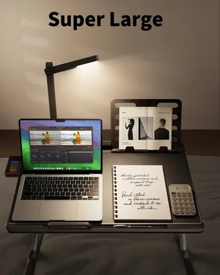 SAIJI Laptoptafel LED Lamp Verstelbaar met Plank — miniatuur 3
