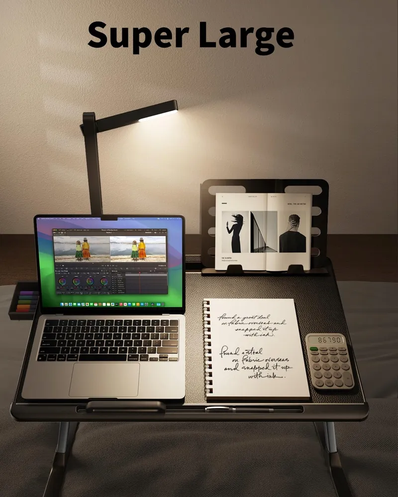 SAIJI Laptoptafel LED Lamp Verstelbaar met Plank — foto 3