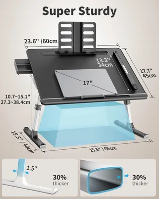 SAIJI Laptoptafel LED Lamp Verstelbaar met Plank — miniatuur 7