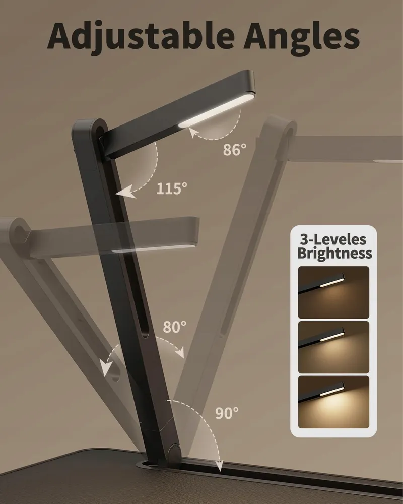 SAIJI Laptoptafel LED Lamp Verstelbaar met Plank — foto 2