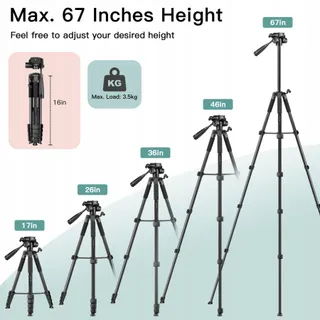 VICTIV 2025 Camerastatief 172cm Aluminium DSLR iPhone — miniatuur 2