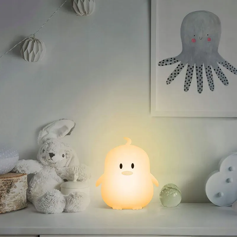 GLINRUI Nachtlampje Siliconen Pinguin 9 Kleuren Voor Kinderen Slaapkamer — foto 8