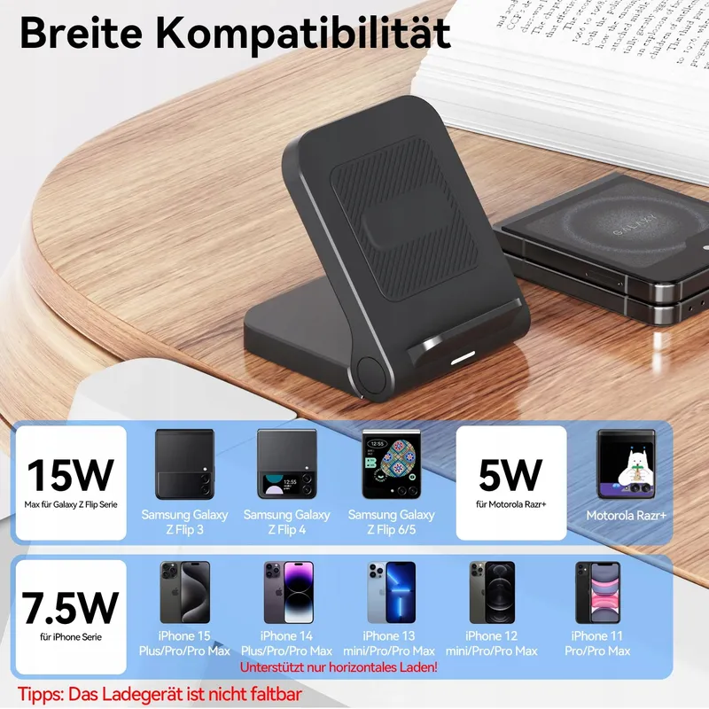 GEYO Draadloze Oplader 15W Samsung Galaxy Z Flip 6 5 4 3 — foto 3
