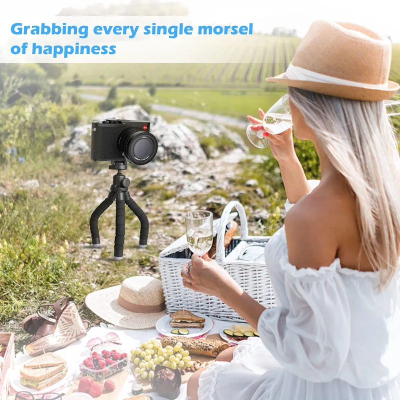 UBEESIZE Mini Statief Smartphone Camera Bluetooth Zwart — foto 7