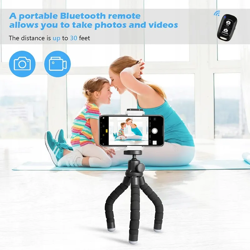 UBEESIZE Mini Statief Smartphone Camera Bluetooth Zwart — foto 2