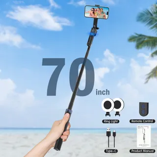 YUANRAN 180CM Telefoonstandaard Gezichtsvolgend Draaibaar — miniatuur 7