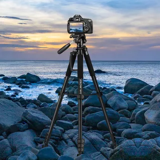 JOILCAN Camerastatief 187cm Aluminium Met Kop En Telefoonhouder — miniatuur 7