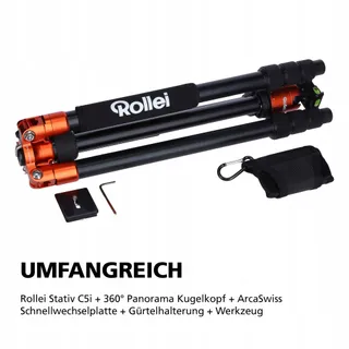ROLLEI C5I Licht Fotostatief Aluminium Oranje — miniatuur 7