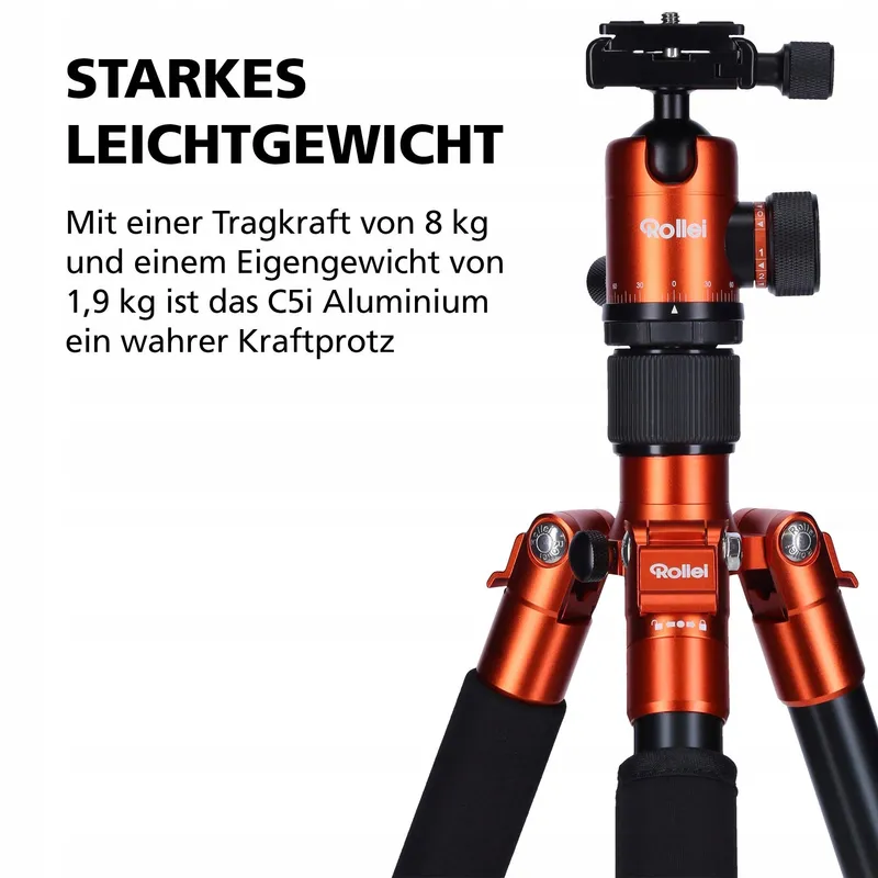 ROLLEI C5I Licht Fotostatief Aluminium Oranje — foto 3