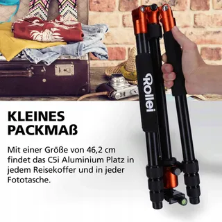 ROLLEI C5I Licht Fotostatief Aluminium Oranje — miniatuur 2