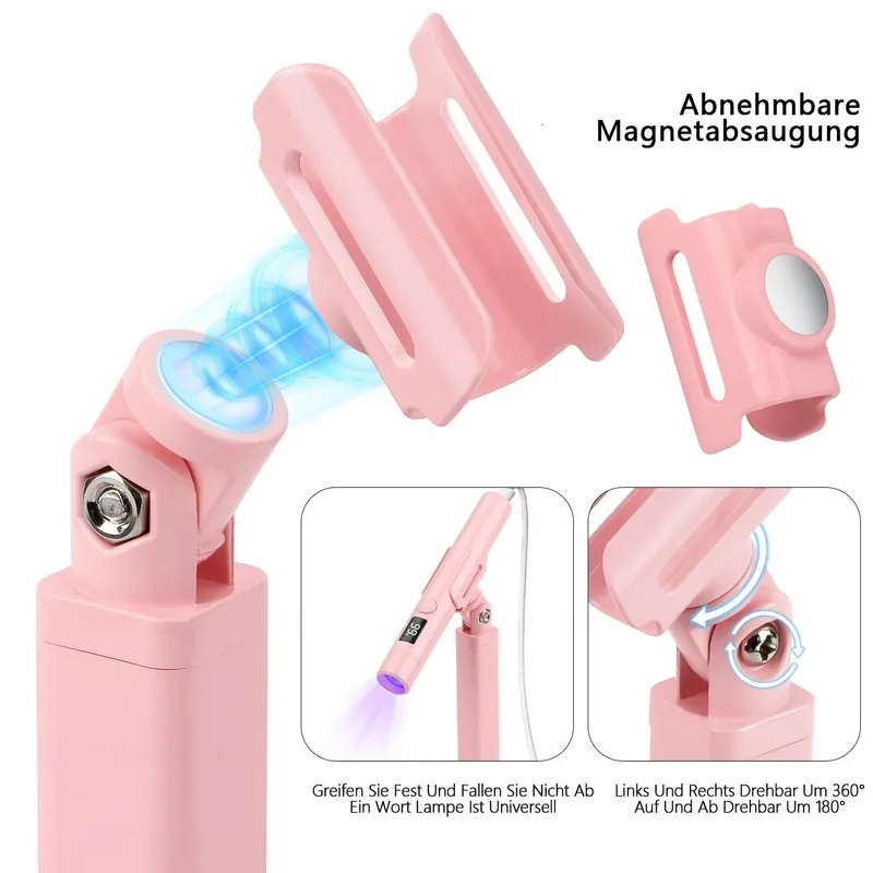 Mini UV LED Nagellamp voor Gel Lak en Stempels Roze — foto 6