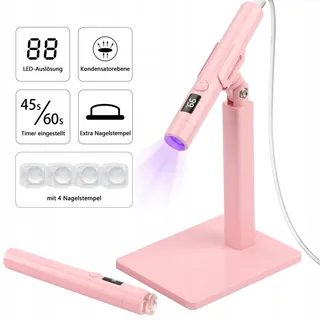 Mini UV LED Nagellamp voor Gel Lak en Stempels Roze — miniatuur 3