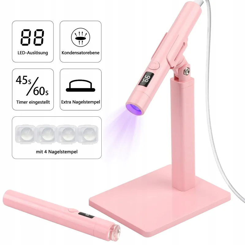 Mini UV LED Nagellamp voor Gel Lak en Stempels Roze — foto 3