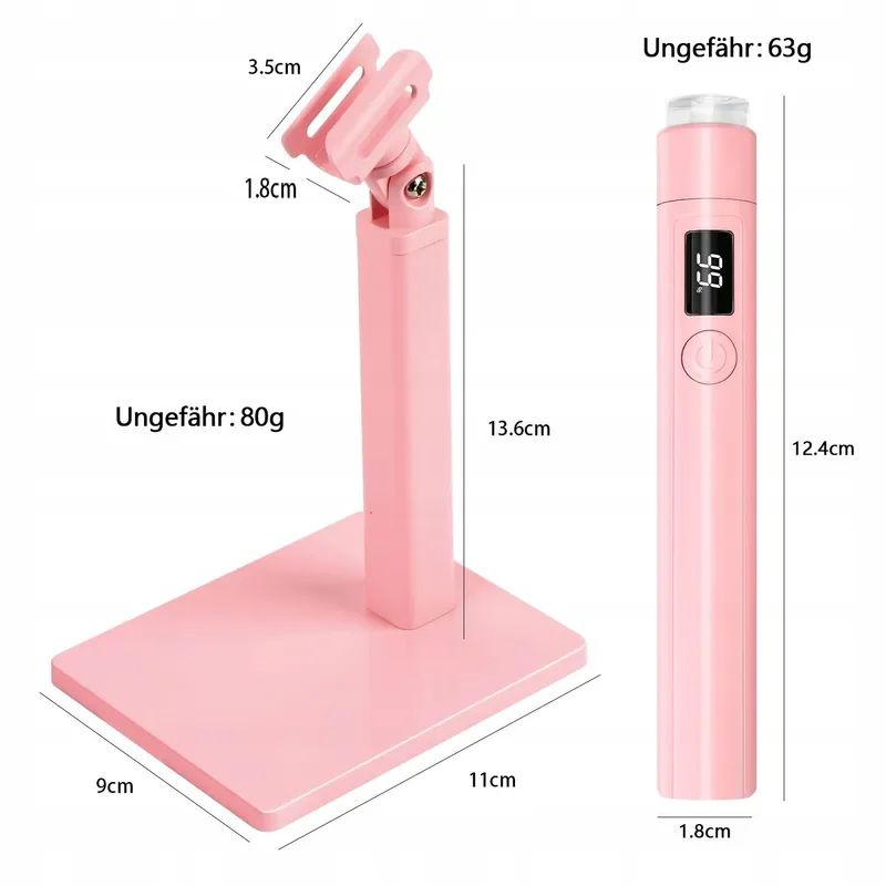 Mini UV LED Nagellamp voor Gel Lak en Stempels Roze — foto 5