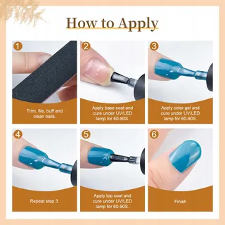 JODSONE UV Gellakset 60 Stuks Base en Top voor Hybride Nagels — miniatuur 7