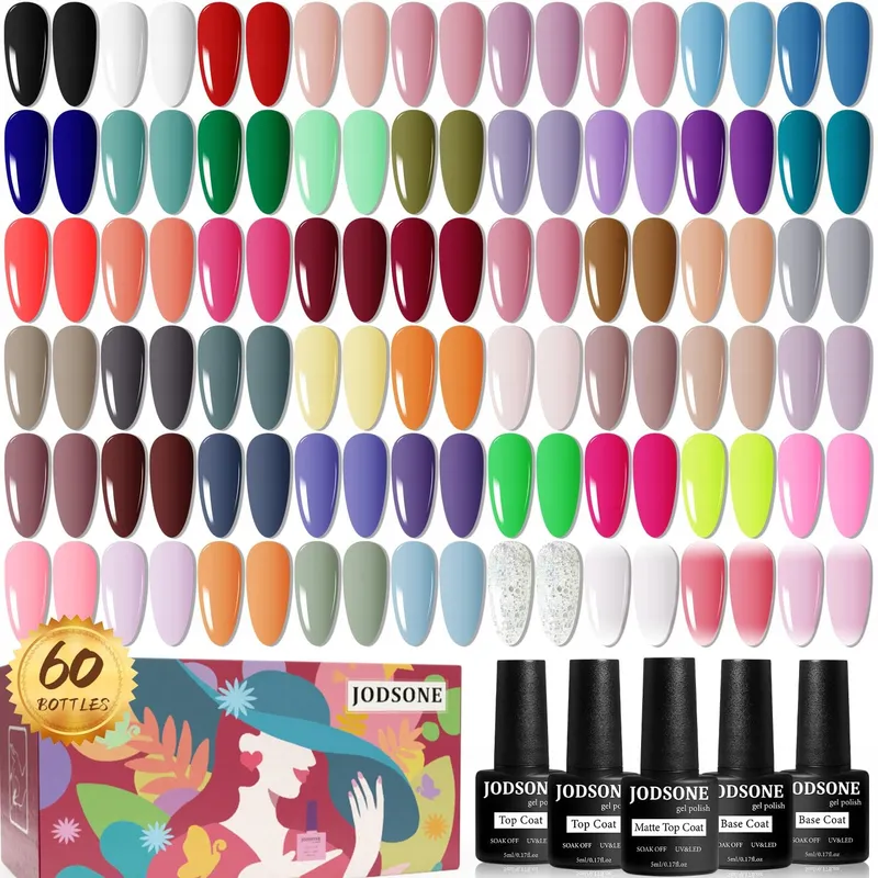 JODSONE UV Gellakset 60 Stuks Base en Top voor Hybride Nagels — foto 1
