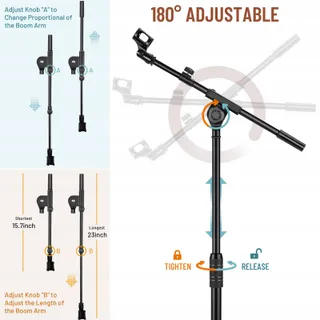 CAHAYA CY0311 Microfoonstandaard 2-in-1 met Clips — miniatuur 7