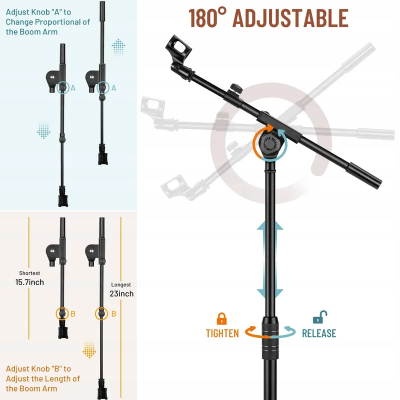 CAHAYA CY0311 Microfoonstandaard 2-in-1 met Clips — foto 7
