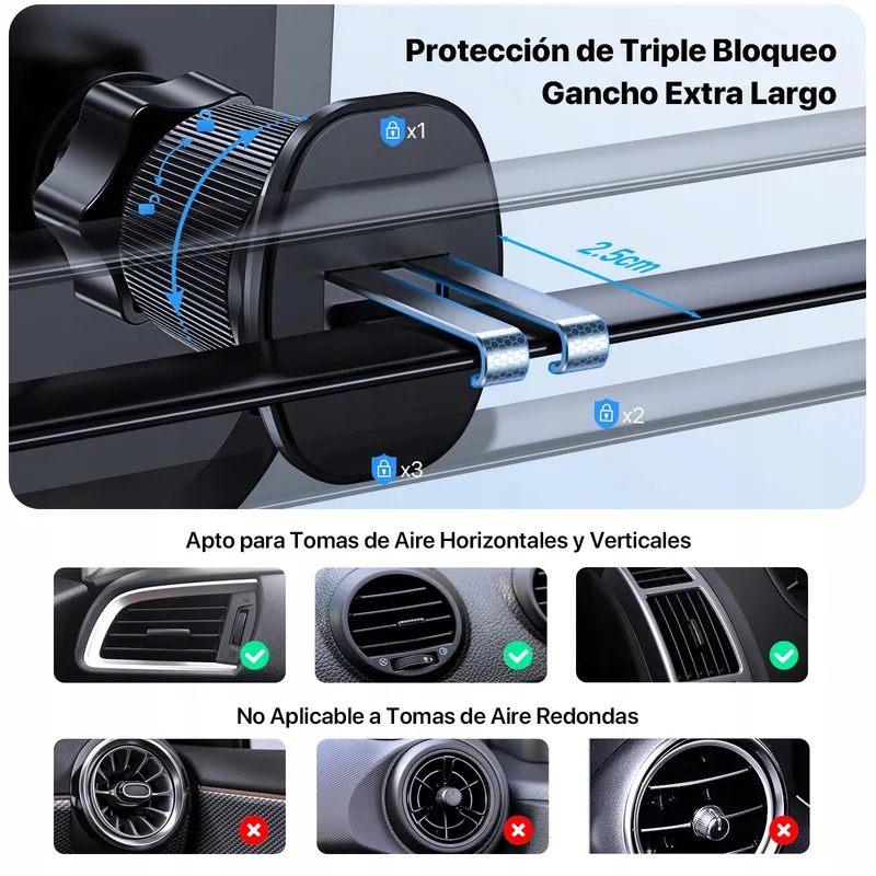 MIRACASE Telefoonhouder Auto Ventilatie iPhone Samsung — foto 3