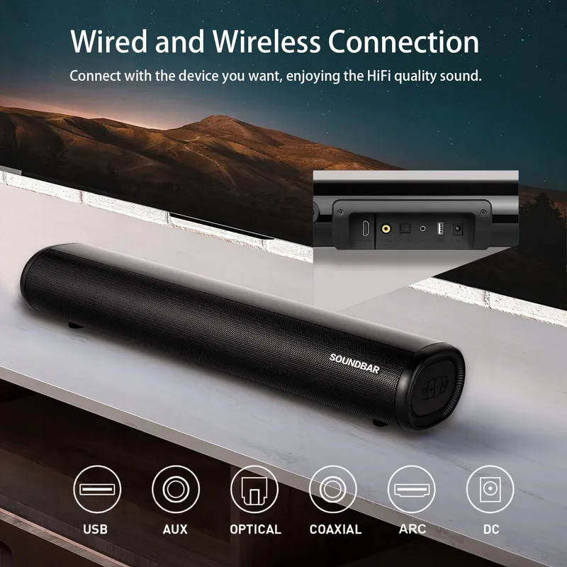 Bluetooth Compacte Soundbar voor TV PC met Afstandsbediening 3 EQ — foto 4