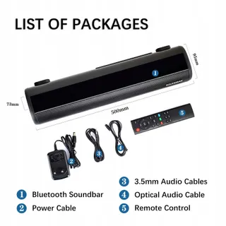 Bluetooth Compacte Soundbar voor TV PC met Afstandsbediening 3 EQ — miniatuur 7