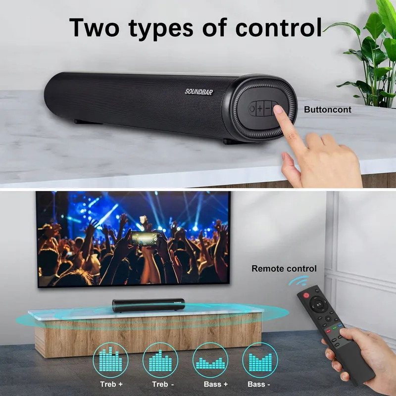Bluetooth Compacte Soundbar voor TV PC met Afstandsbediening 3 EQ — foto 5