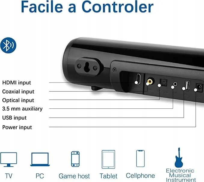 Bluetooth Compacte Soundbar voor TV PC met Afstandsbediening 3 EQ — foto 8