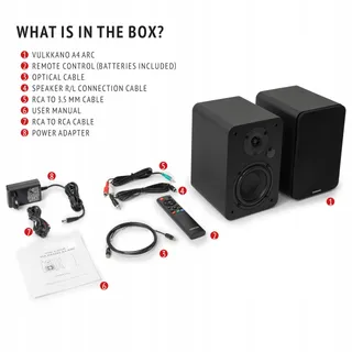 VULKKANO A4 ARC Actieve Speakers Bluetooth 5.0 HDMI USB Zwart — miniatuur 6