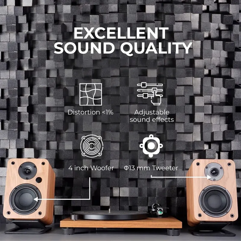 VULKKANO A4 ARC Actieve Speakers Bluetooth 5.0 HDMI USB Zwart — foto 4
