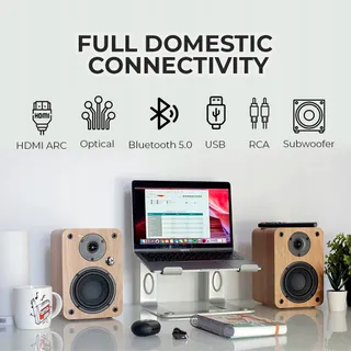 VULKKANO A4 ARC Actieve Speakers Bluetooth 5.0 HDMI USB Zwart — miniatuur 3