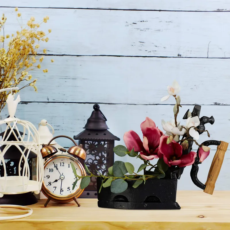 RELAXDAYS Decoratief Strijkijzer Antiek Gietijzer Houten Greep Zwart — foto 2