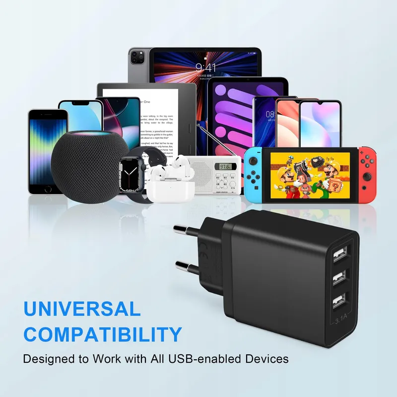 ARCCRA USB Oplader 15W 3-Poorts Adapter Android — foto 5