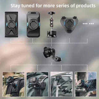 SUREWO Magnetische Rugzakhouder 360° GoPro DJI Osmo Action — miniatuur 2