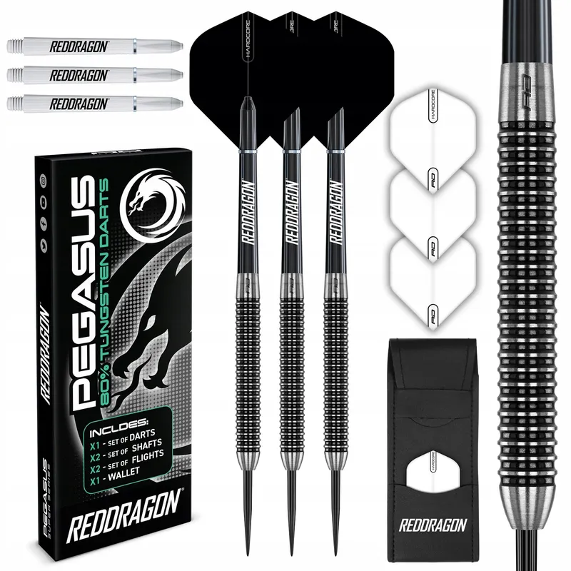 RED DRAGON Pegasus Tungsten Dartpijlen 26g met Accessoires — foto 1