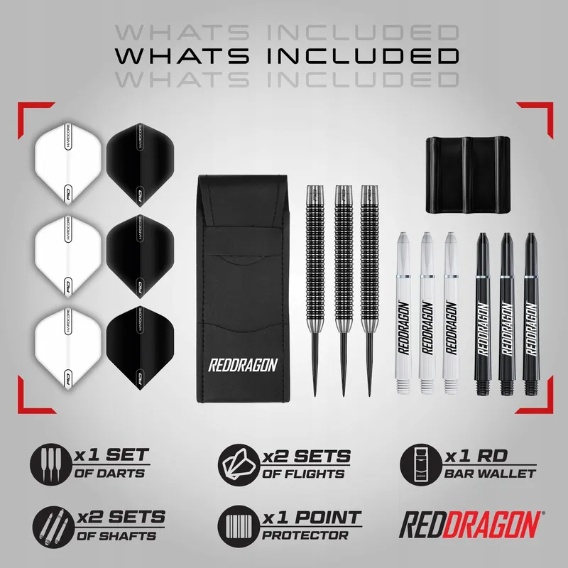 RED DRAGON Pegasus Tungsten Dartpijlen 26g met Accessoires — foto 2