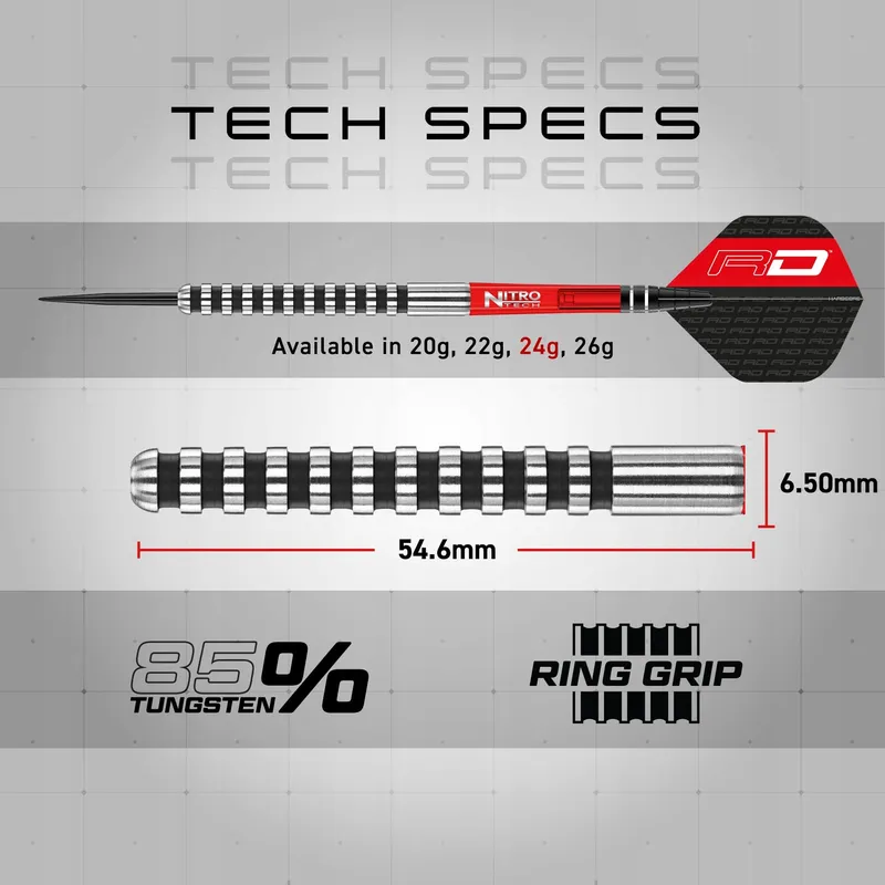 RED DRAGON Javelin Black Series Steeldarts Set 24g Flights Schachten — foto 4
