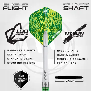 WINMAU Advance 500 Groene Darts 26g Flights Shafts — miniatuur 3