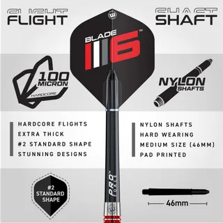 WINMAU Professionele Softtip Darts Wolfraam 22g met Flights — miniatuur 3