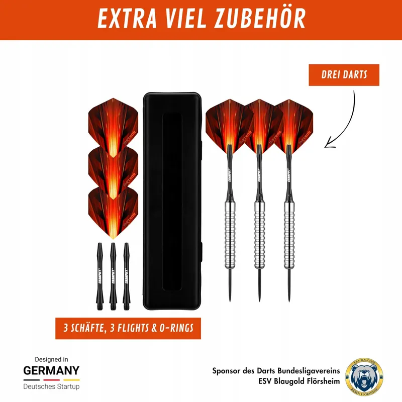 CHAMPIFY Meteor Messing Dartset 23g Stalen Punten 3 Darts — foto 4