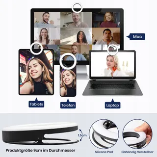 NALEZUNS Selfie LED Telefoon Laptop 40 LEDs 3 Kleurmodi USB — miniatuur 4