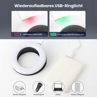 NALEZUNS Selfie LED Telefoon Laptop 40 LEDs 3 Kleurmodi USB — miniatuur 7