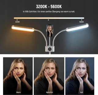 NEEWER LED Beautylicht met Telefoonhouder Make-up Set — miniatuur 2