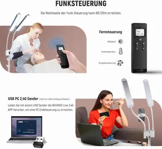NEEWER LED Beautylicht met Telefoonhouder Make-up Set — miniatuur 5