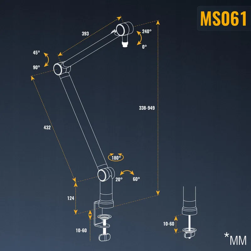 RICOO MS061 Microfoonarm Universeel Podcast Streaming Gaming — foto 8