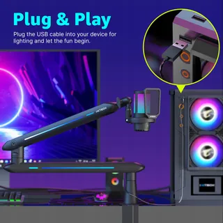 IXTECH Laag Profiel Microfoonarm RGB Bureauklem Podcast — miniatuur 7