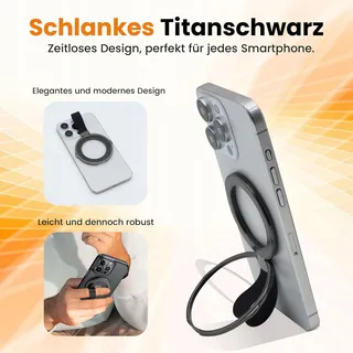 NOOMII Magnetische Ringhouder 360° iPhone Samsung Zilver — miniatuur 5